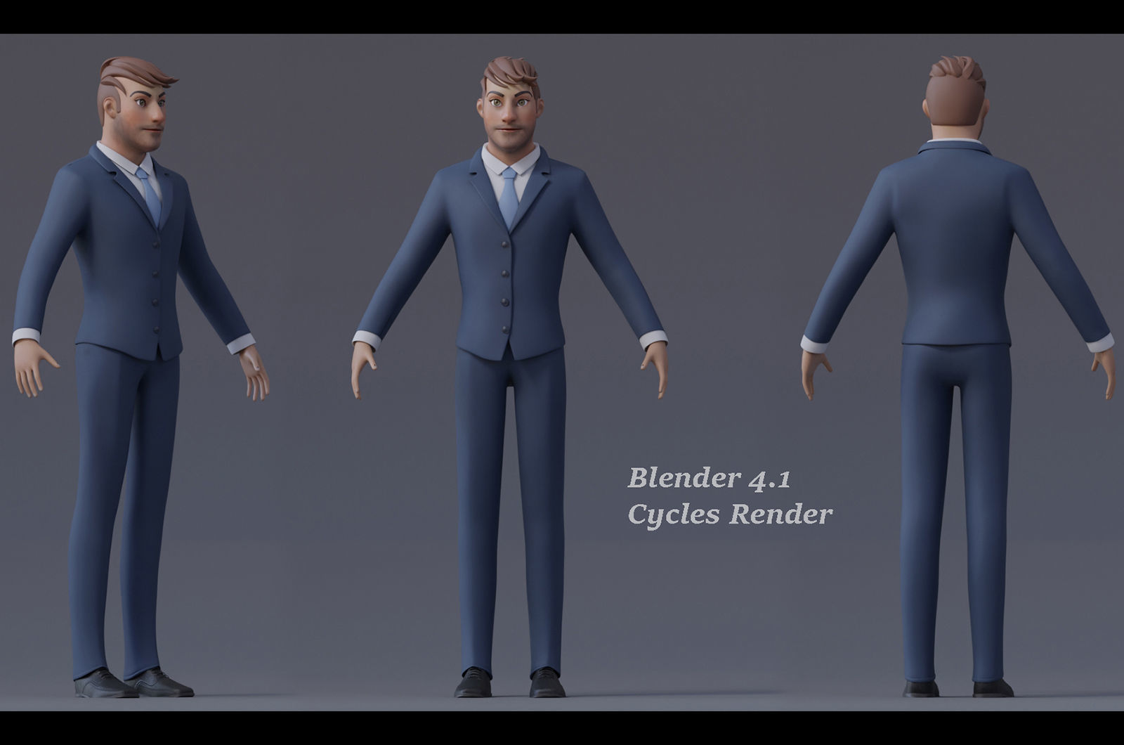 Andy Cartoon Guy Rig Low-poly 3D model_10