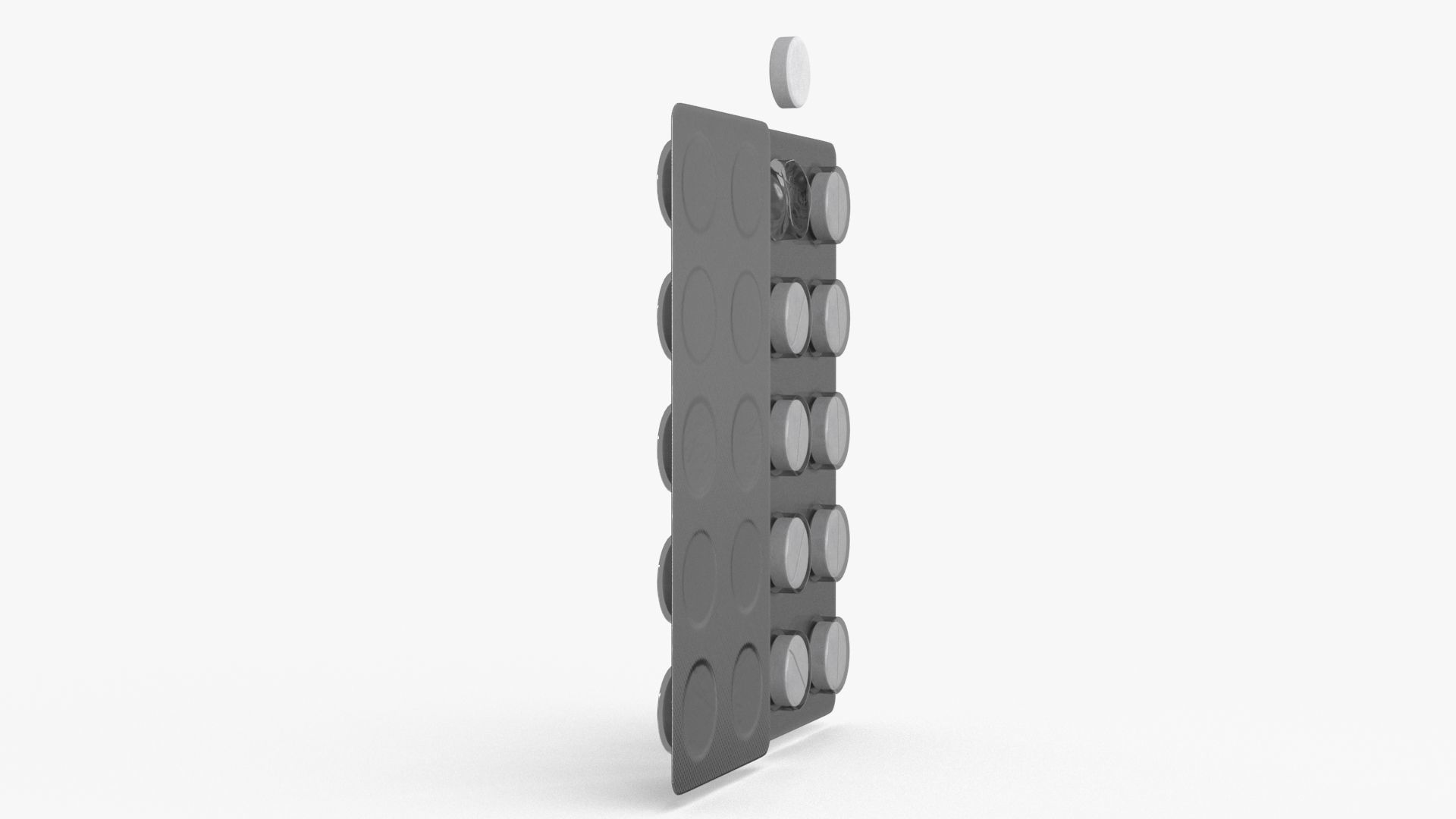 Blister Pill Pack v1 Low-poly 3D model_12