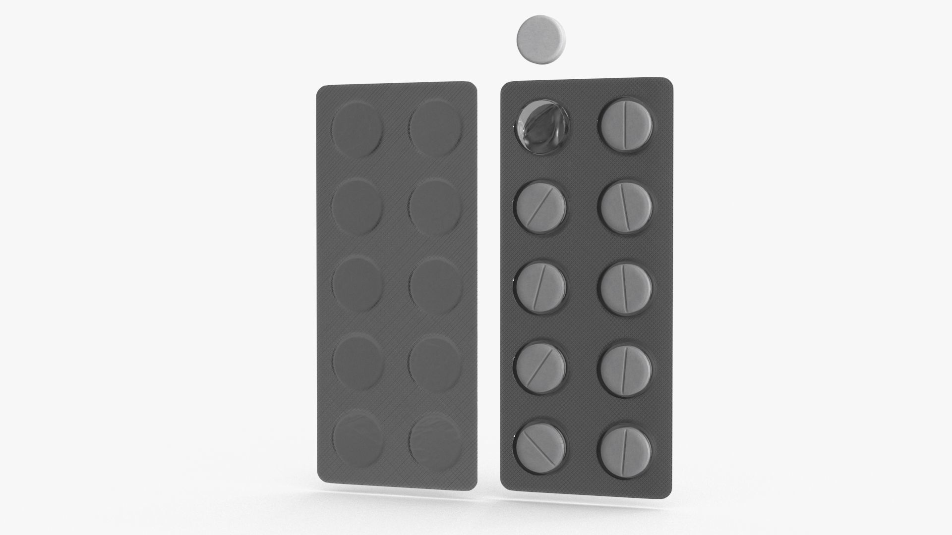 Blister Pill Pack v1 Low-poly 3D model_10