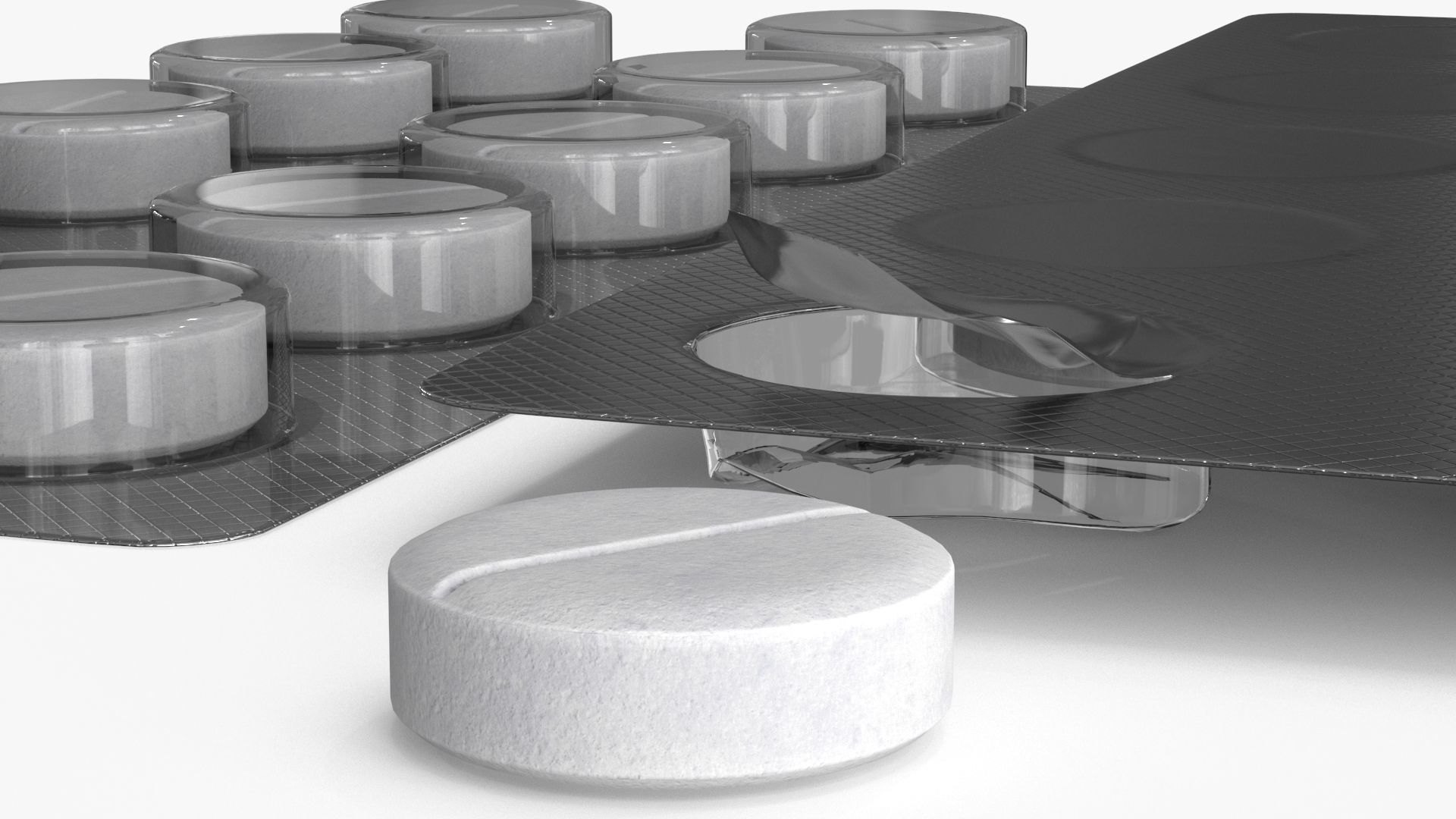 Blister Pill Pack v1 Low-poly 3D model_4