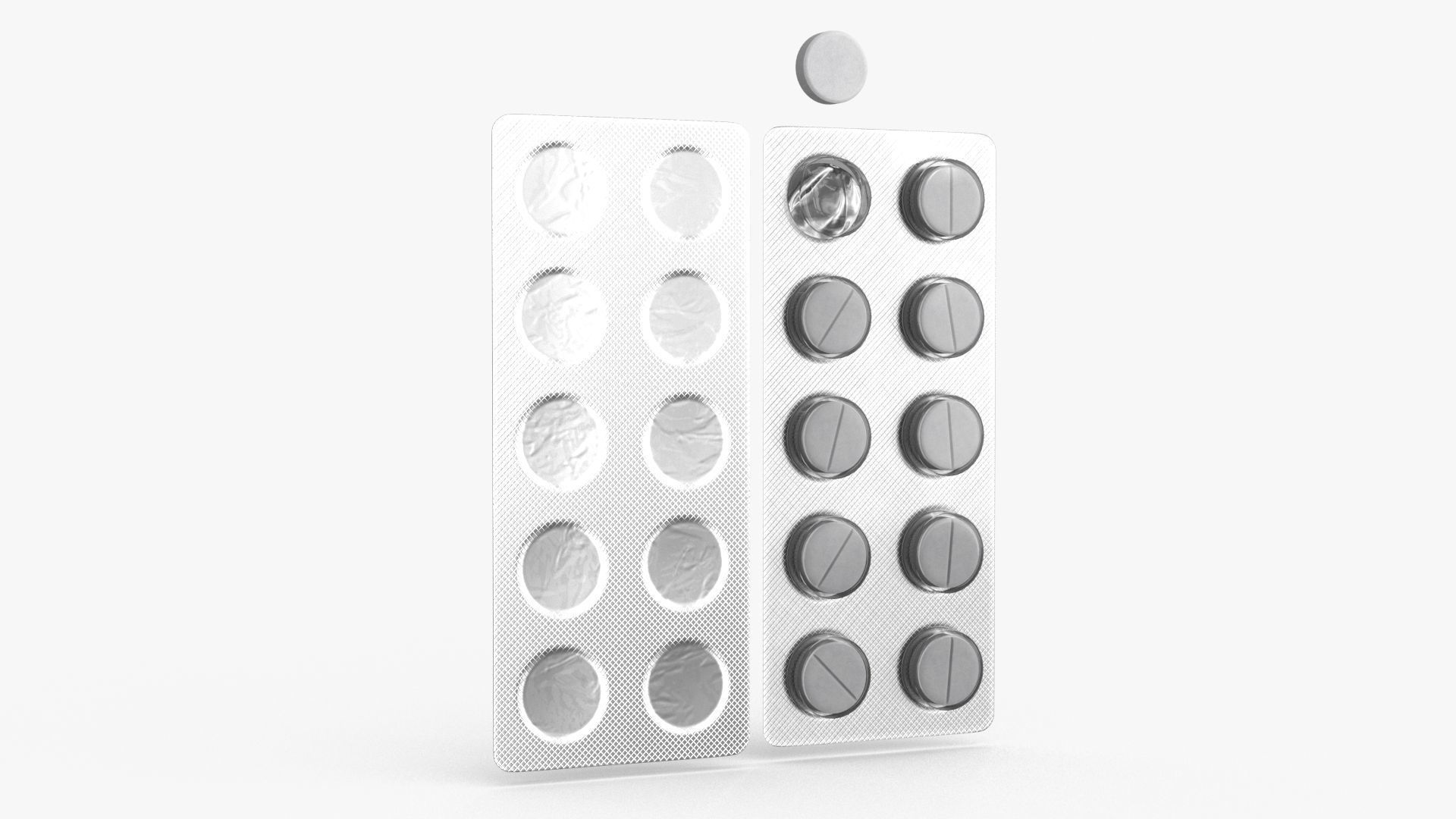 Blister Pill Pack v1 Low-poly 3D model_11