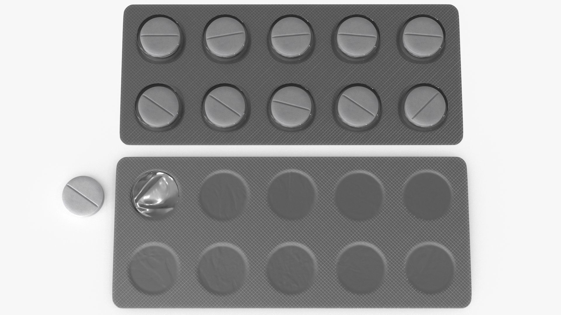 Blister Pill Pack v1 Low-poly 3D model_5