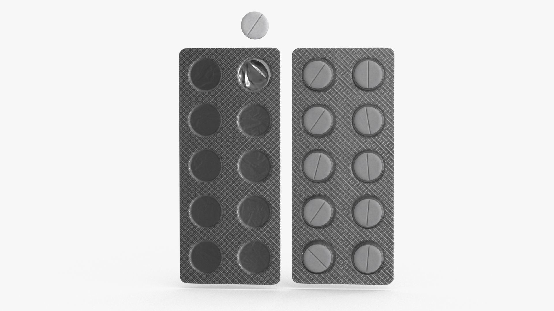 Blister Pill Pack v1 Low-poly 3D model_2