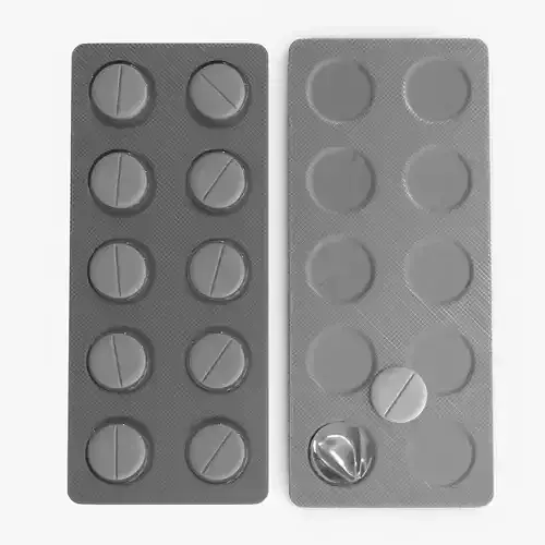 Blister Pill Pack v1 Low-poly 3D model