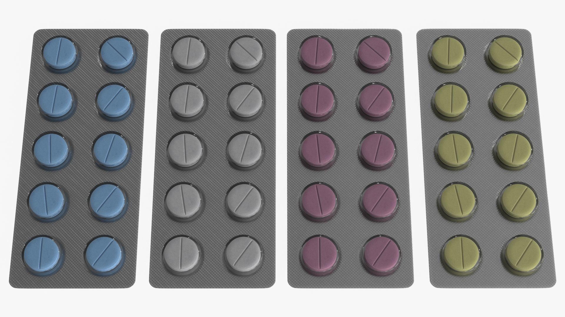 Blister Pill Pack v1 Low-poly 3D model_3