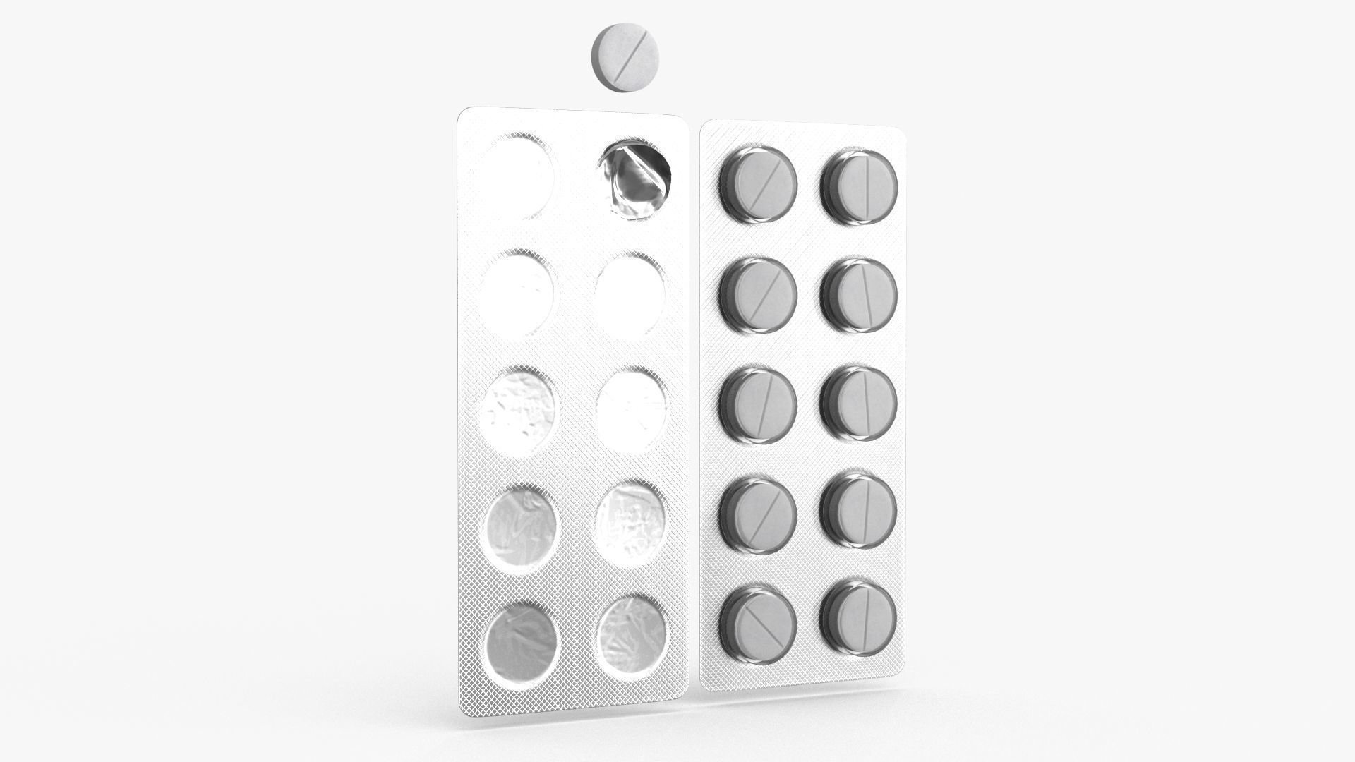 Blister Pill Pack v1 Low-poly 3D model_7