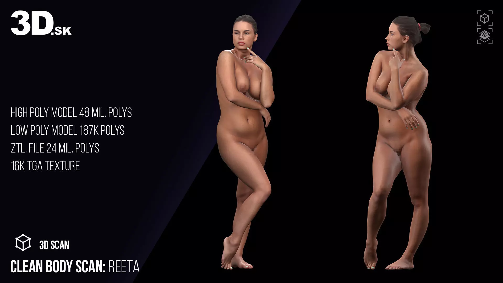 Clean Body Scan Reeta Nude 3D model_0
