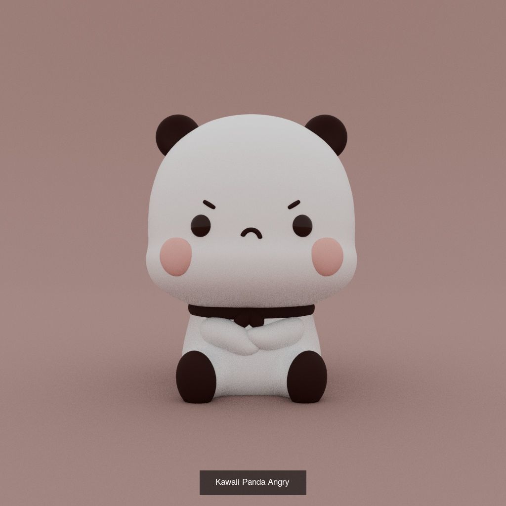 Little Kawaii pandas 3D Model Collection_9