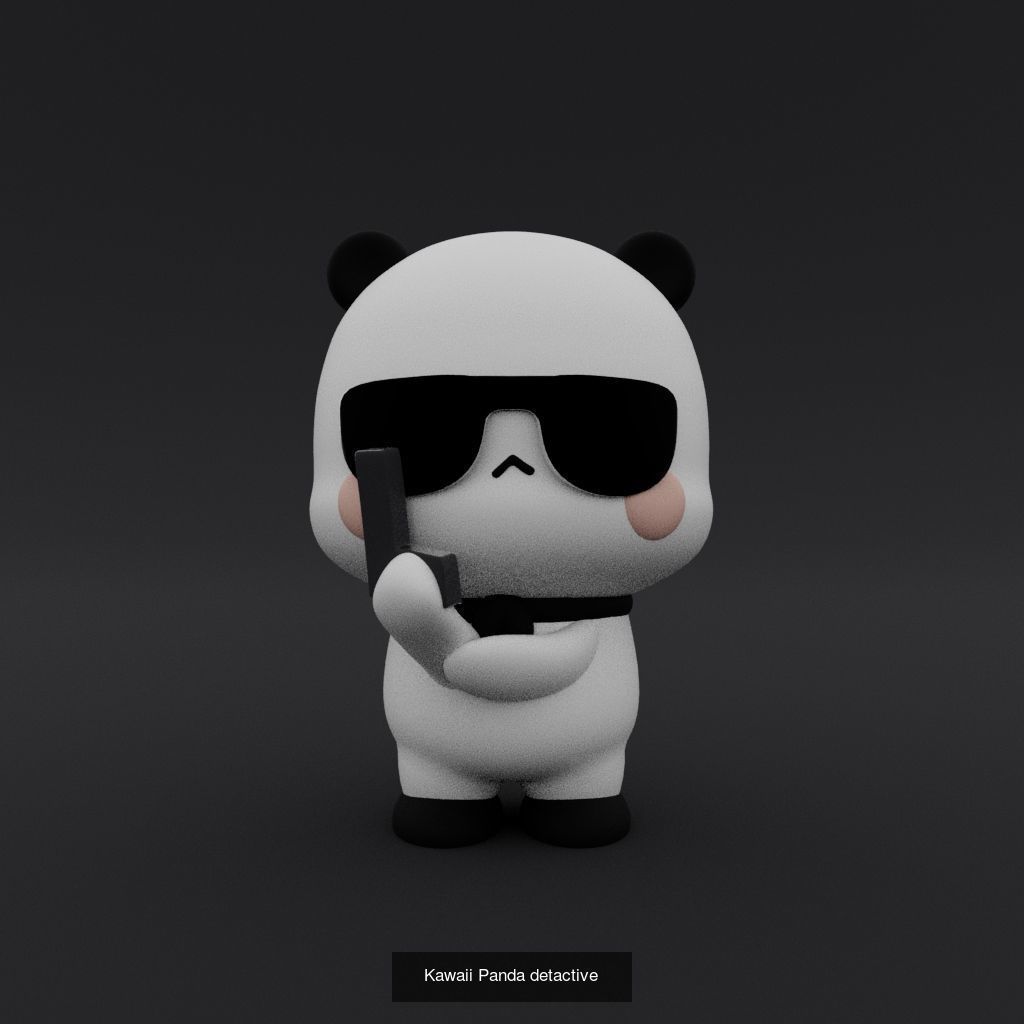 Little Kawaii pandas 3D Model Collection_8