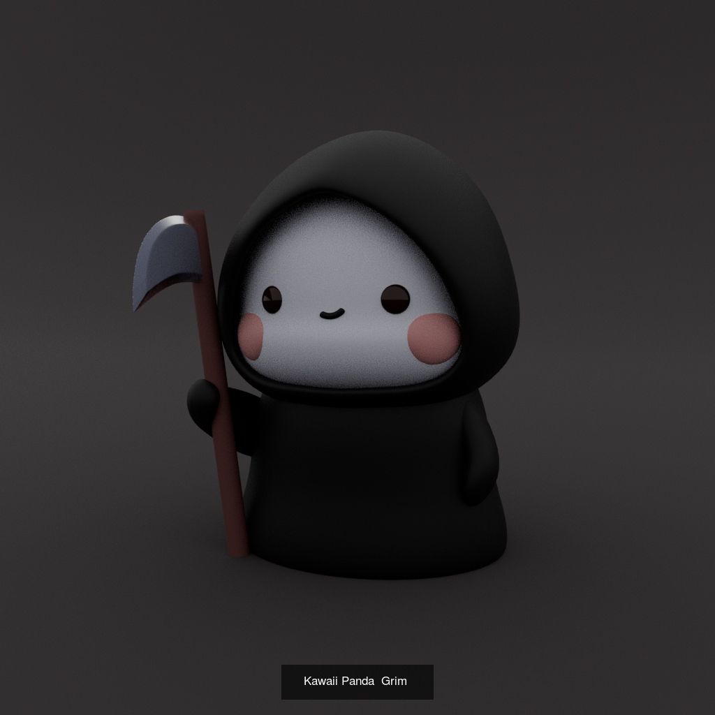 Little Kawaii pandas 3D Model Collection_2