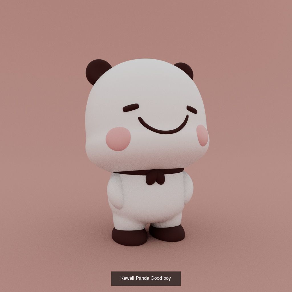 Little Kawaii pandas 3D Model Collection_12