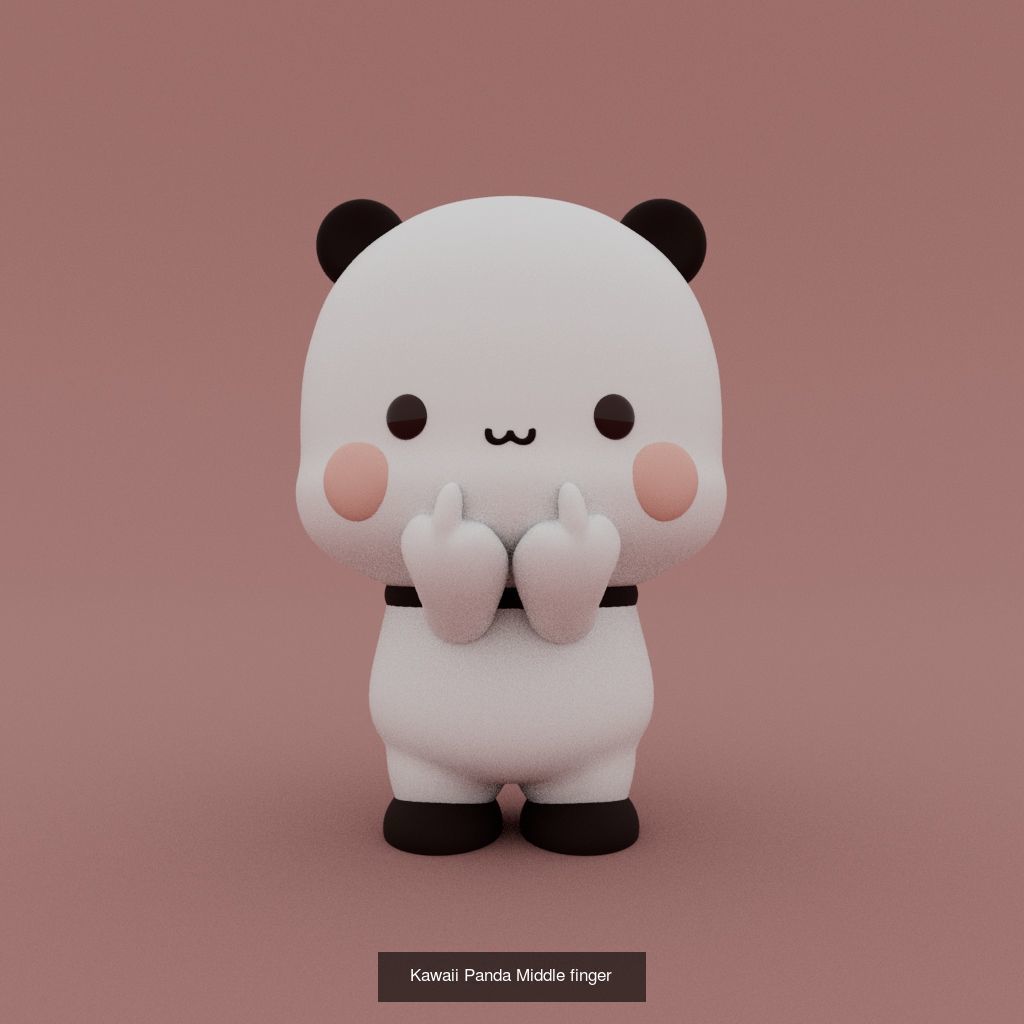 Little Kawaii pandas 3D Model Collection_5