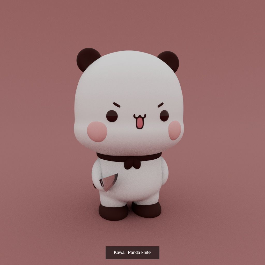 Little Kawaii pandas 3D Model Collection_11
