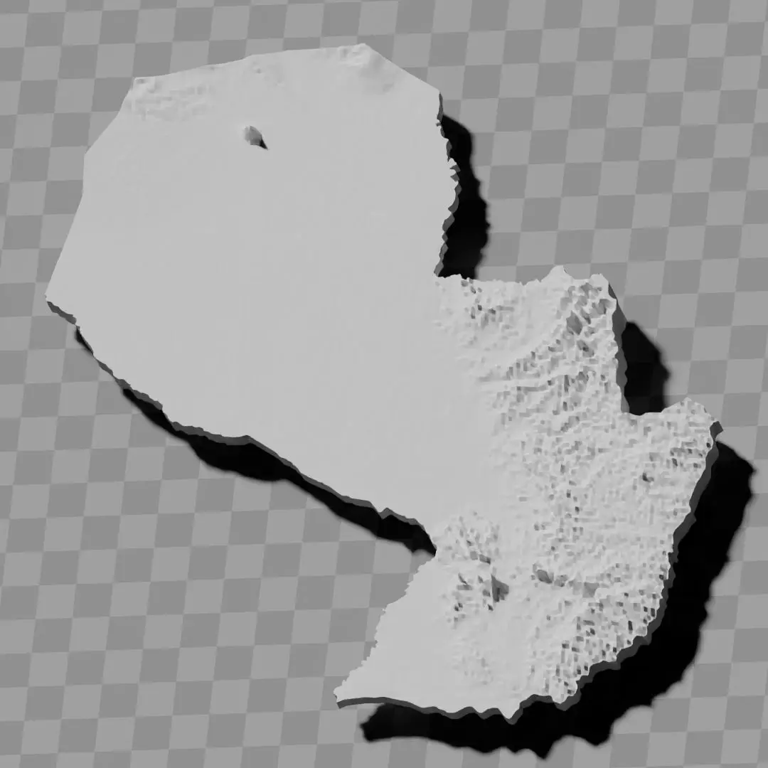 Paraguay topography Free 3D print model
