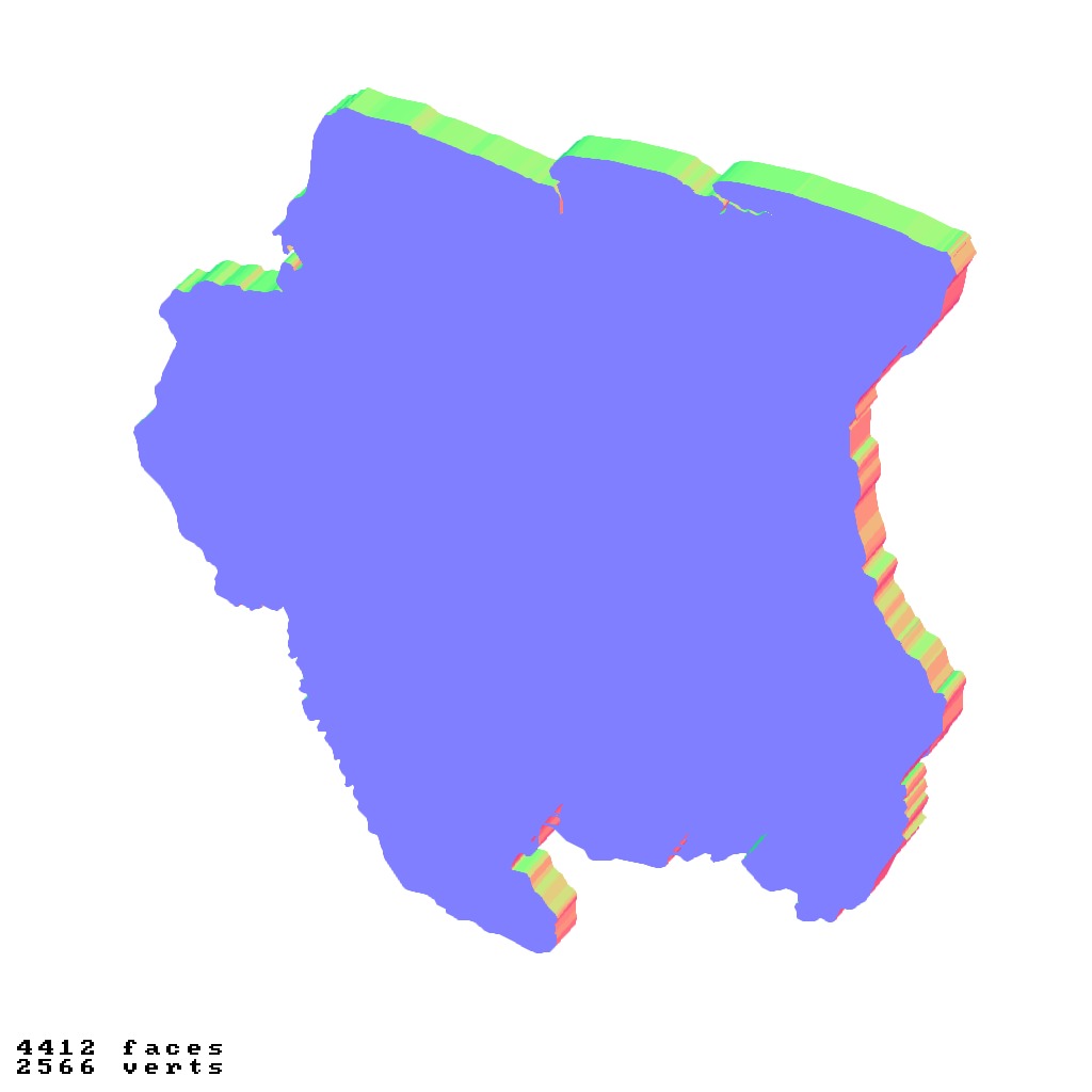Suriname topography collection 3D print model_4