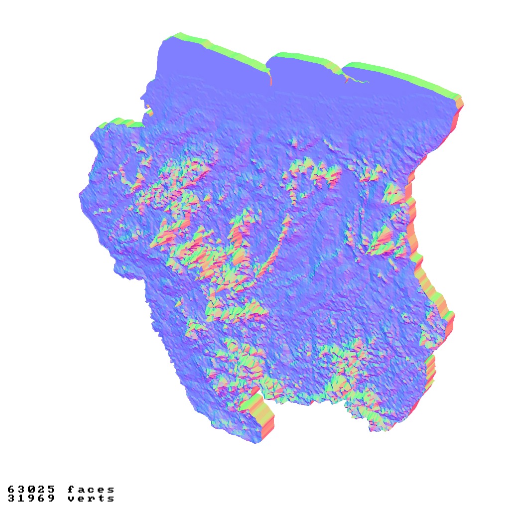Suriname topography collection 3D print model_1