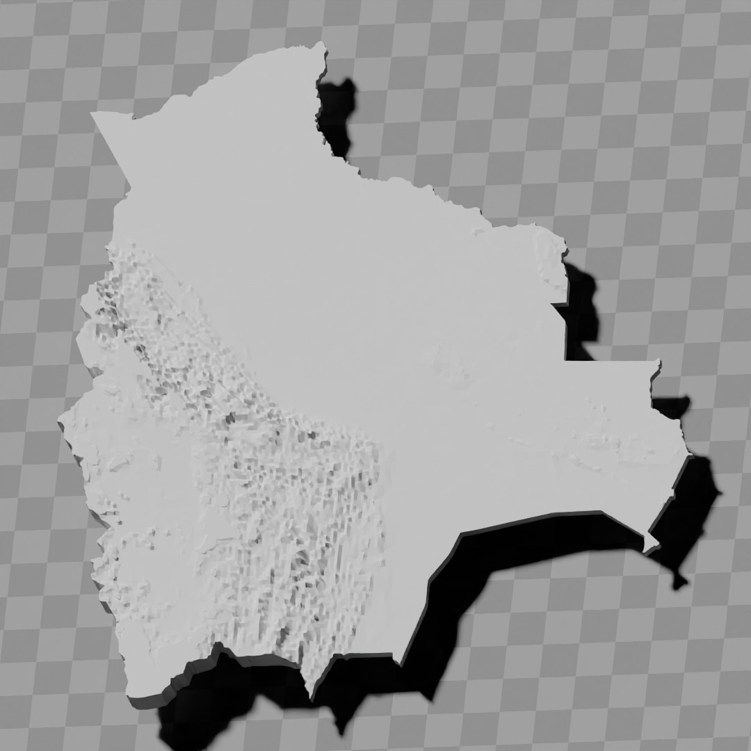 Bolivia topographic relief maps collection 3D print model_9