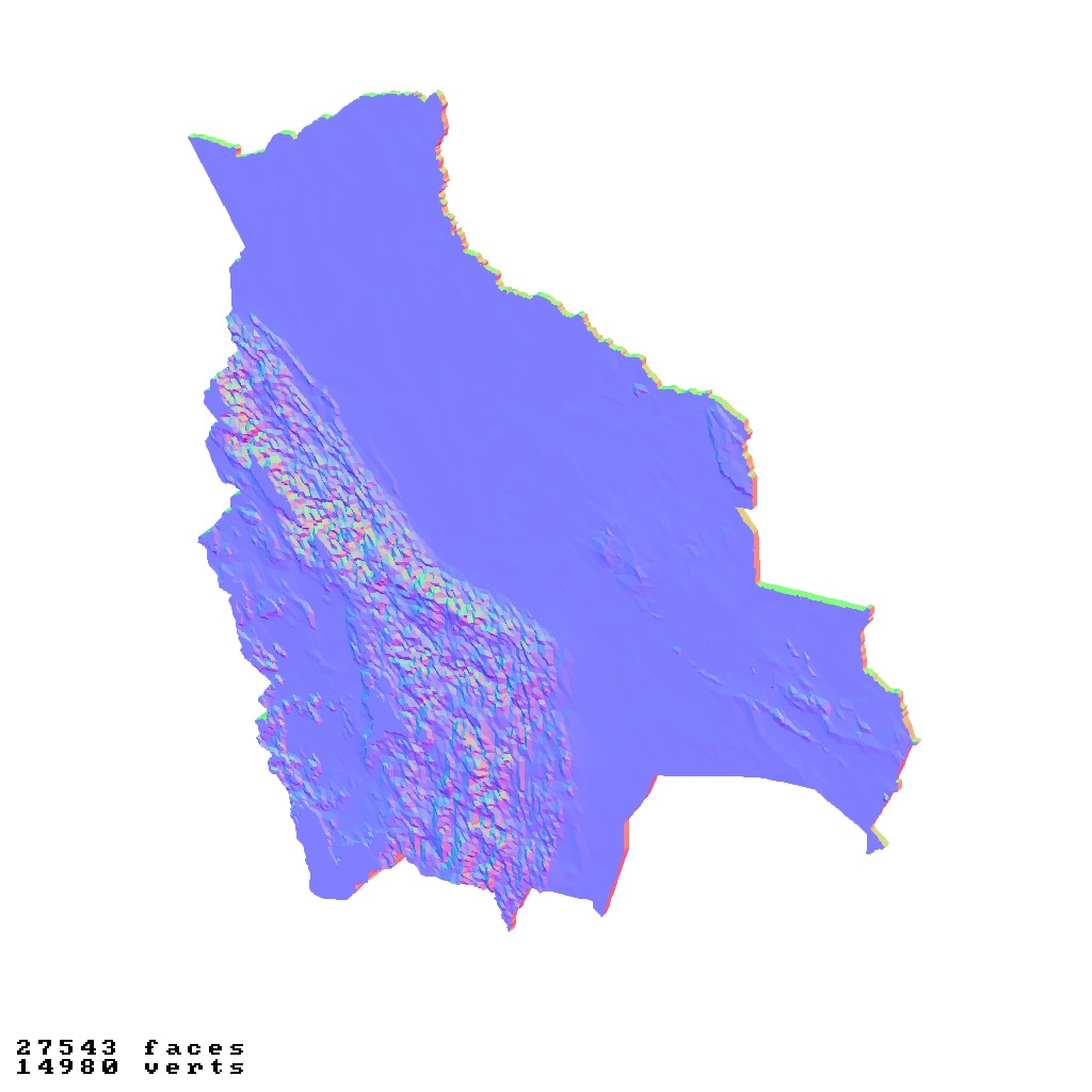 Bolivia topographic relief maps collection 3D print model_1