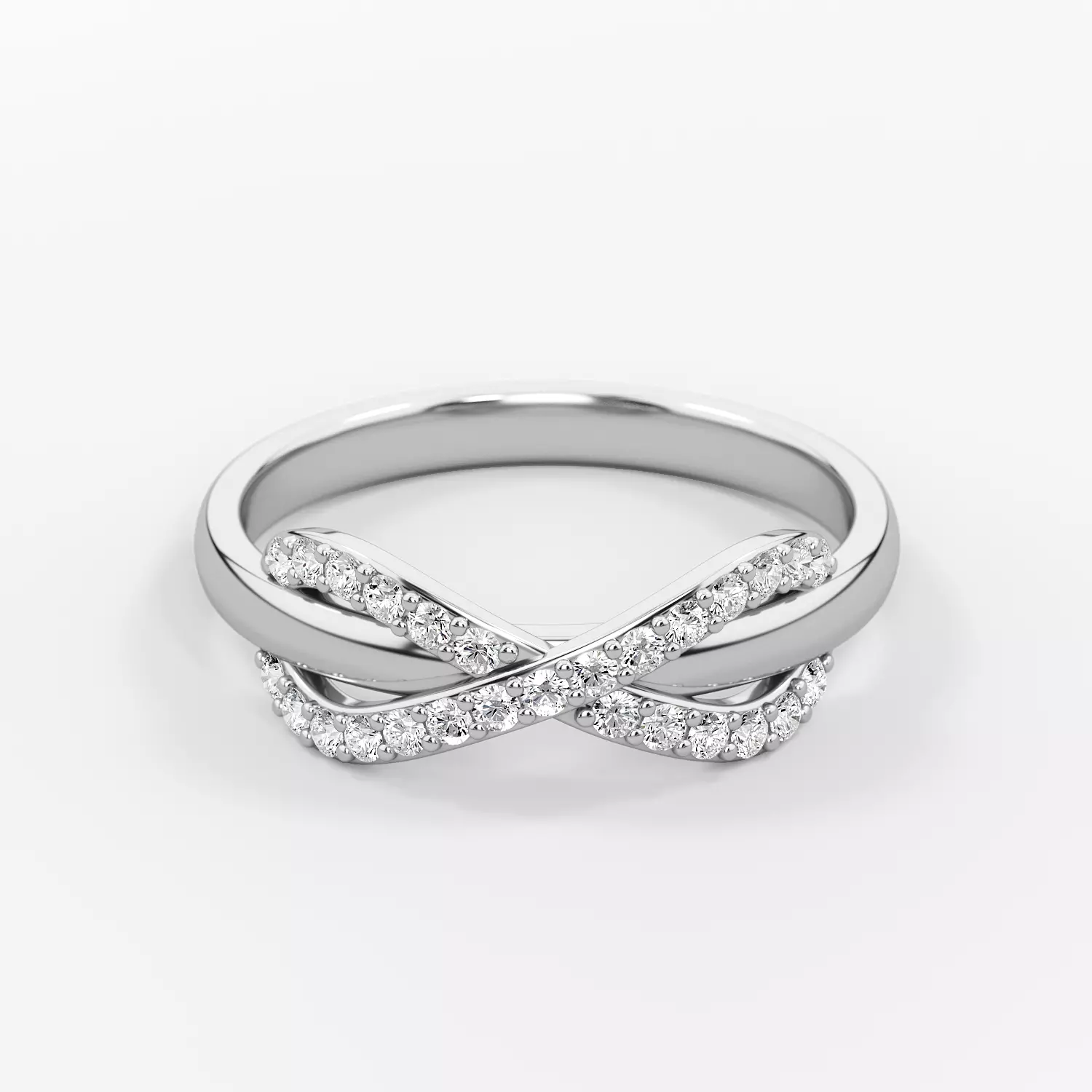 Infinity ring with stones finger size 8 3D print model