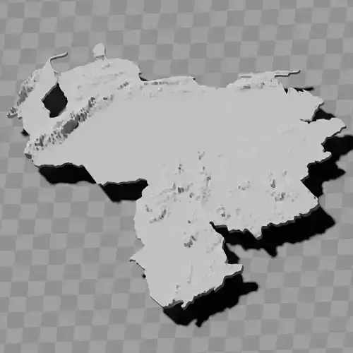 Venezuela height maps terrain relief maps collection 3D print model