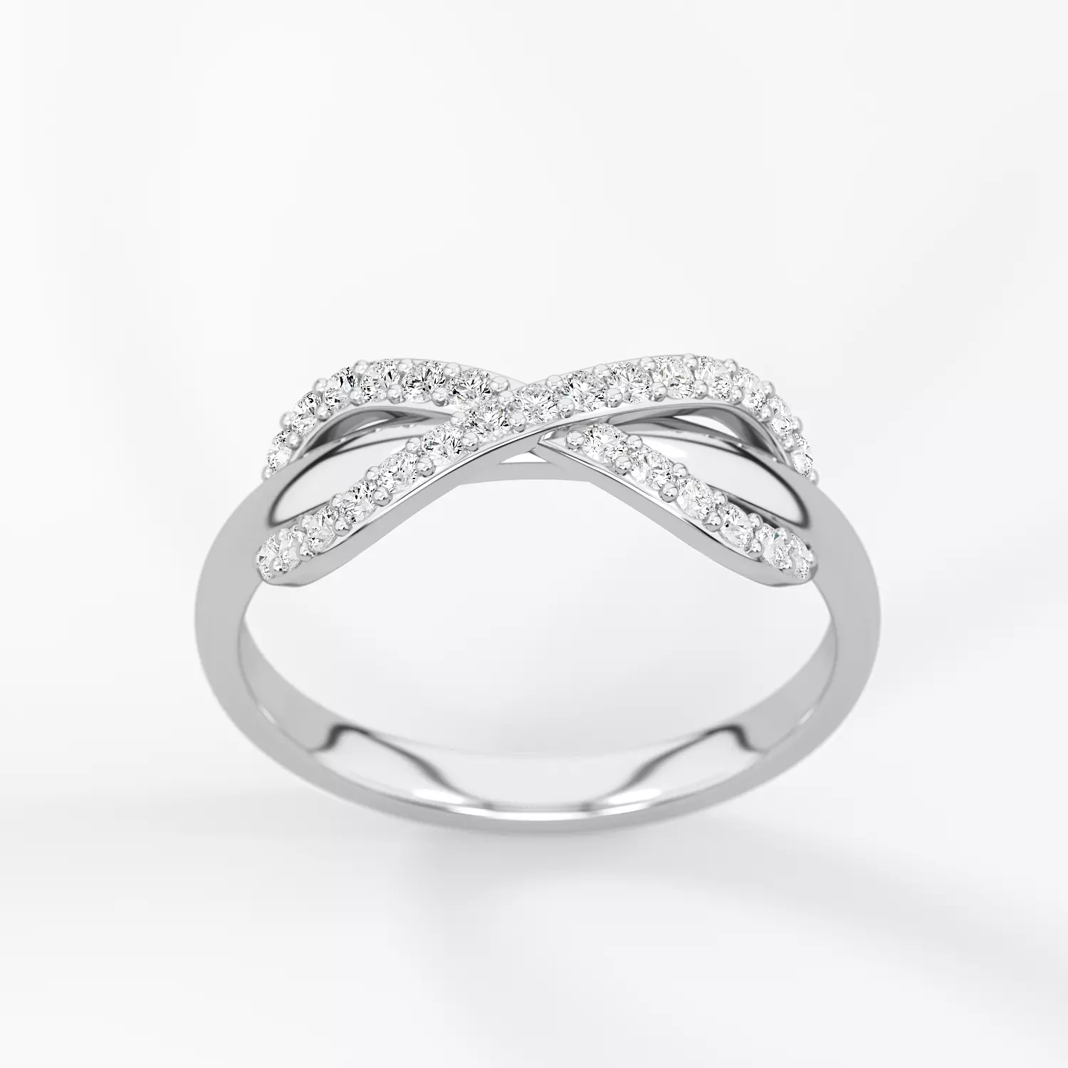 Infinity ring with stones finger size 9 3D print model