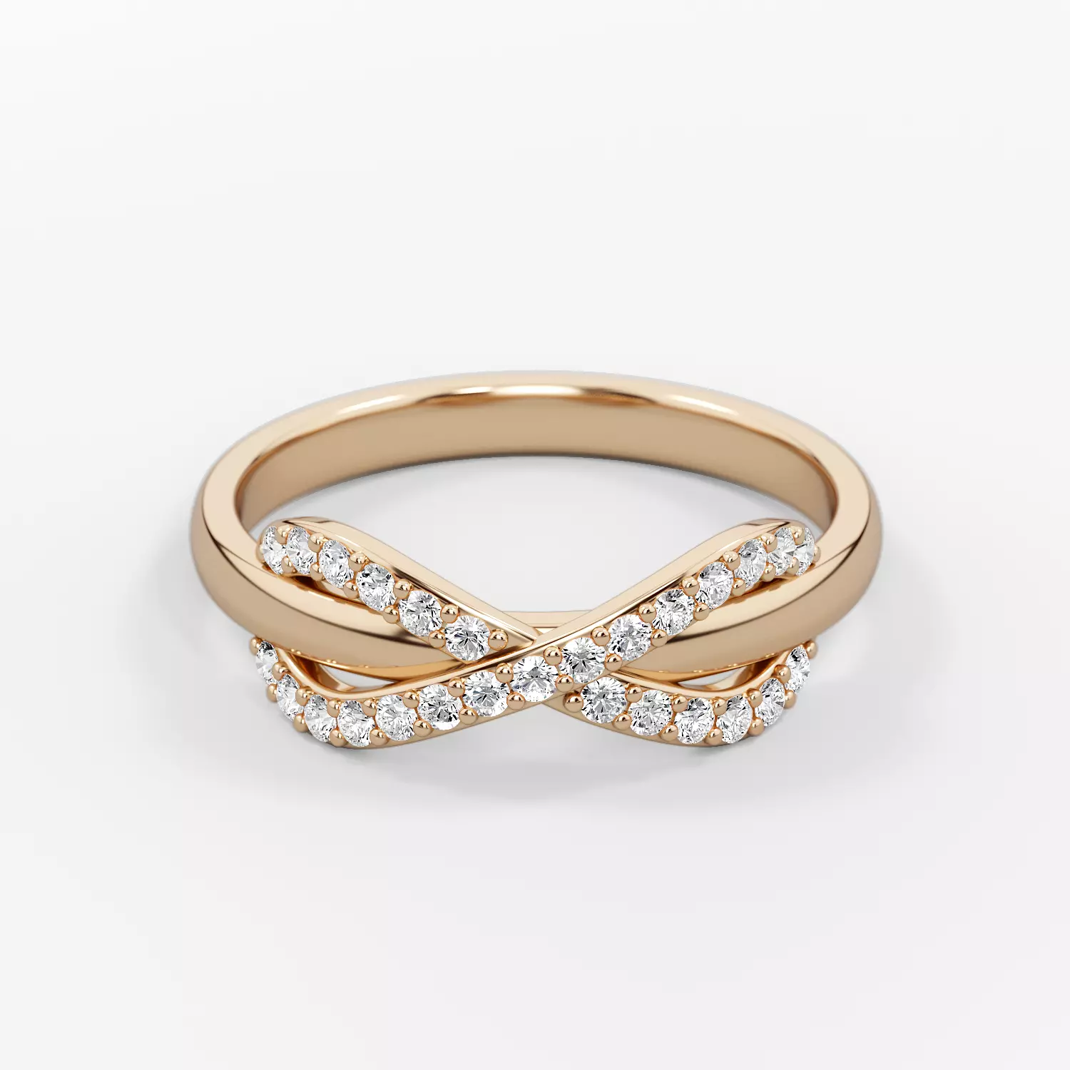 Infinity ring with stones finger size 10 3D print model