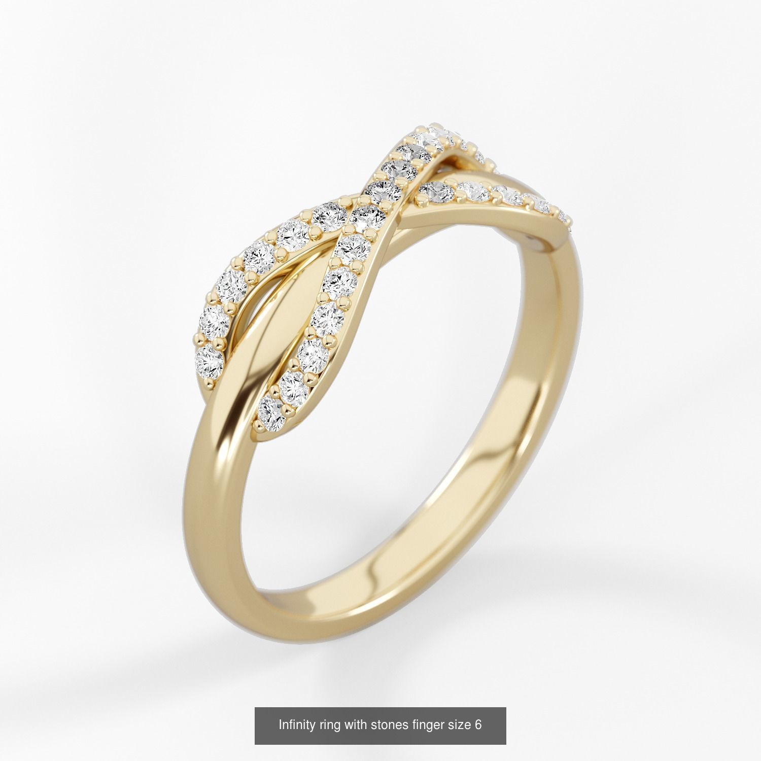 Infinity ring with stones 3D Model Collection_2
