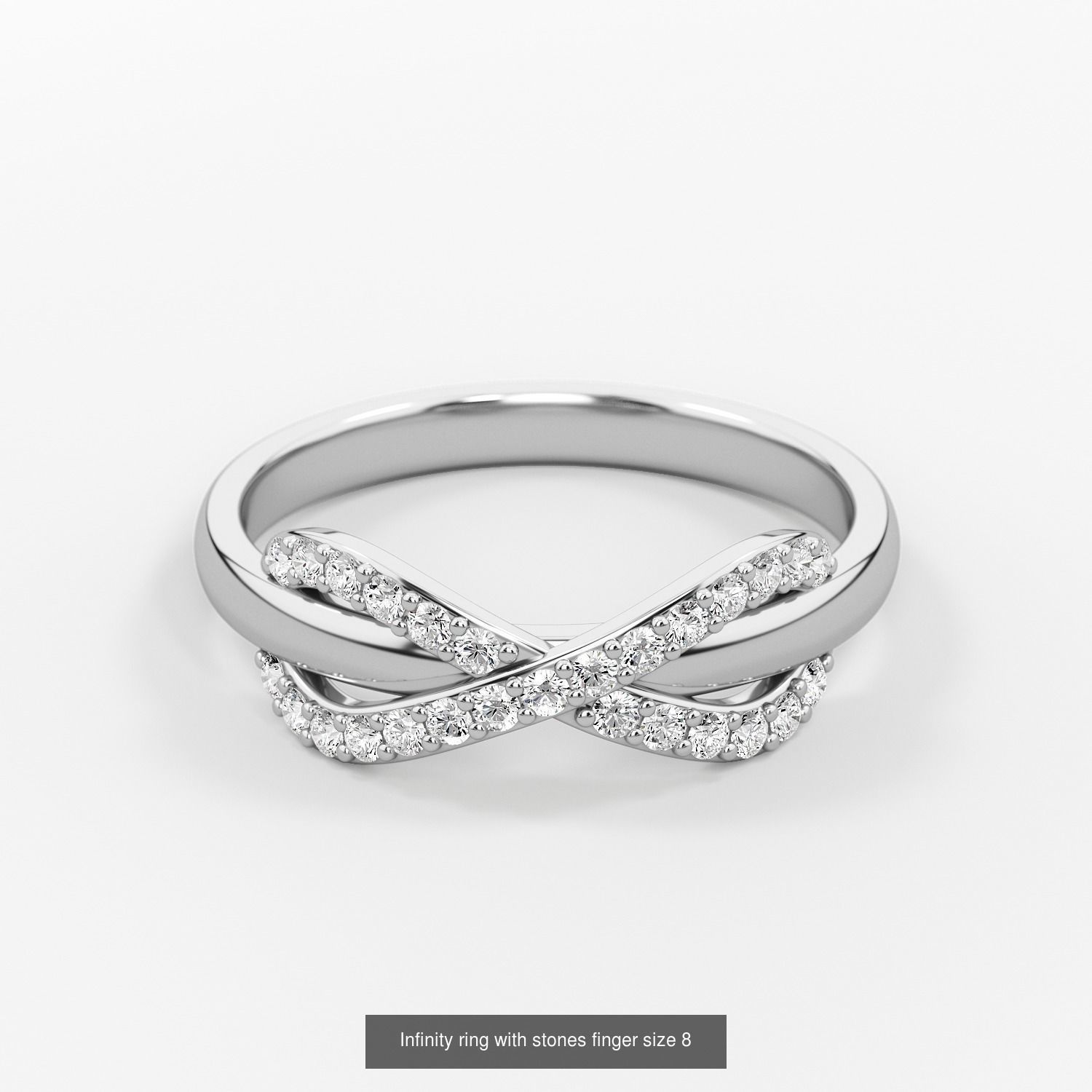 Infinity ring with stones 3D Model Collection_4