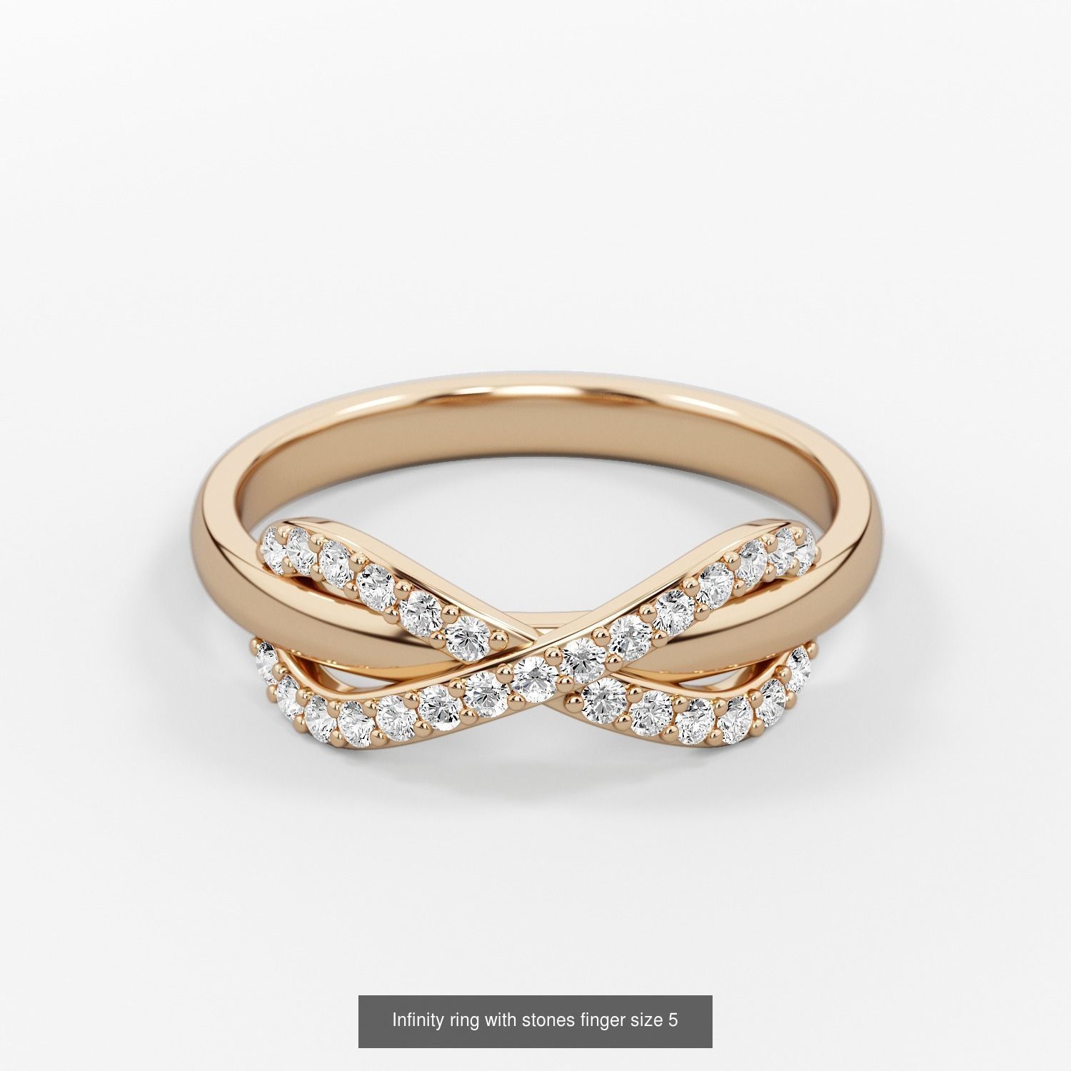 Infinity ring with stones 3D Model Collection_1