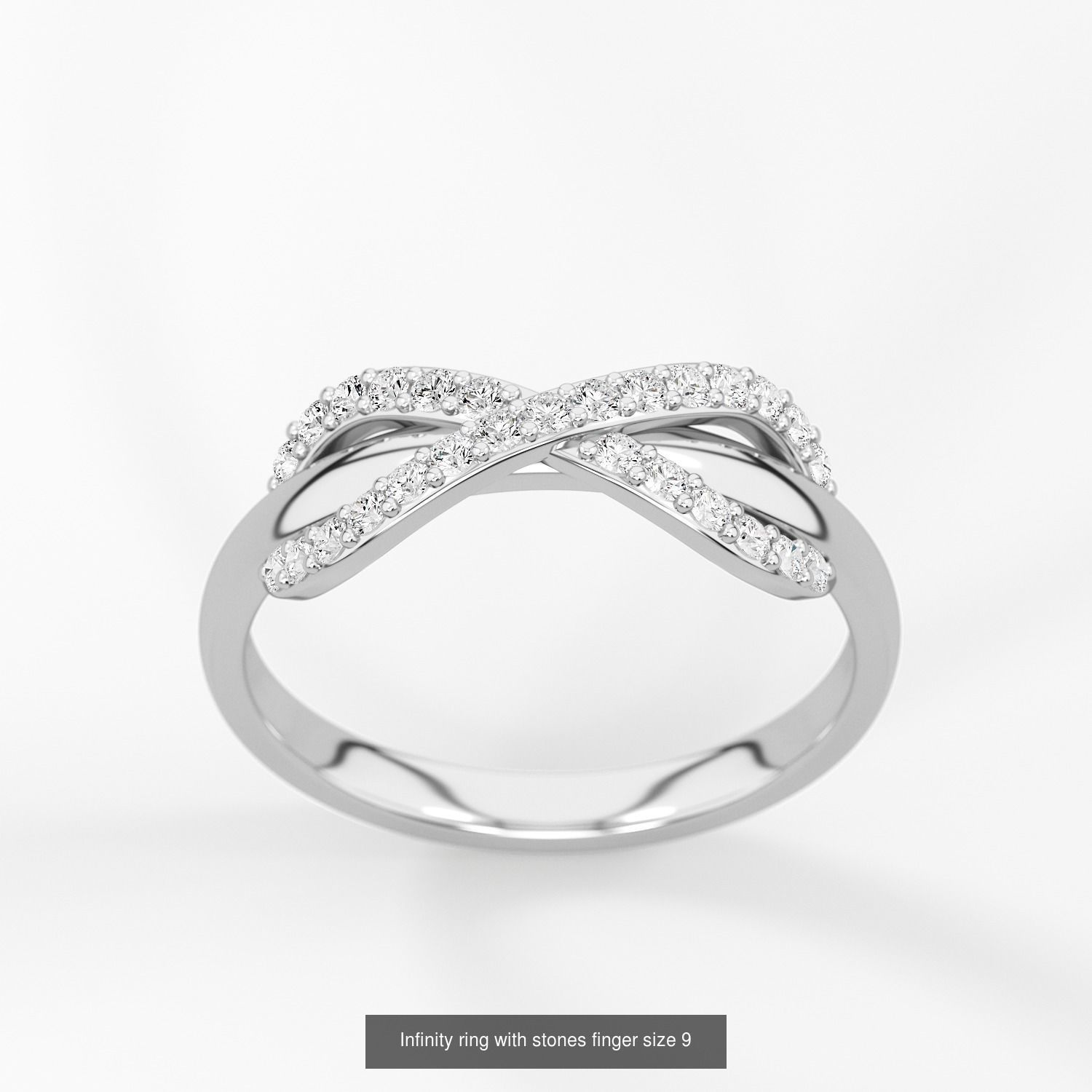 Infinity ring with stones 3D Model Collection_5