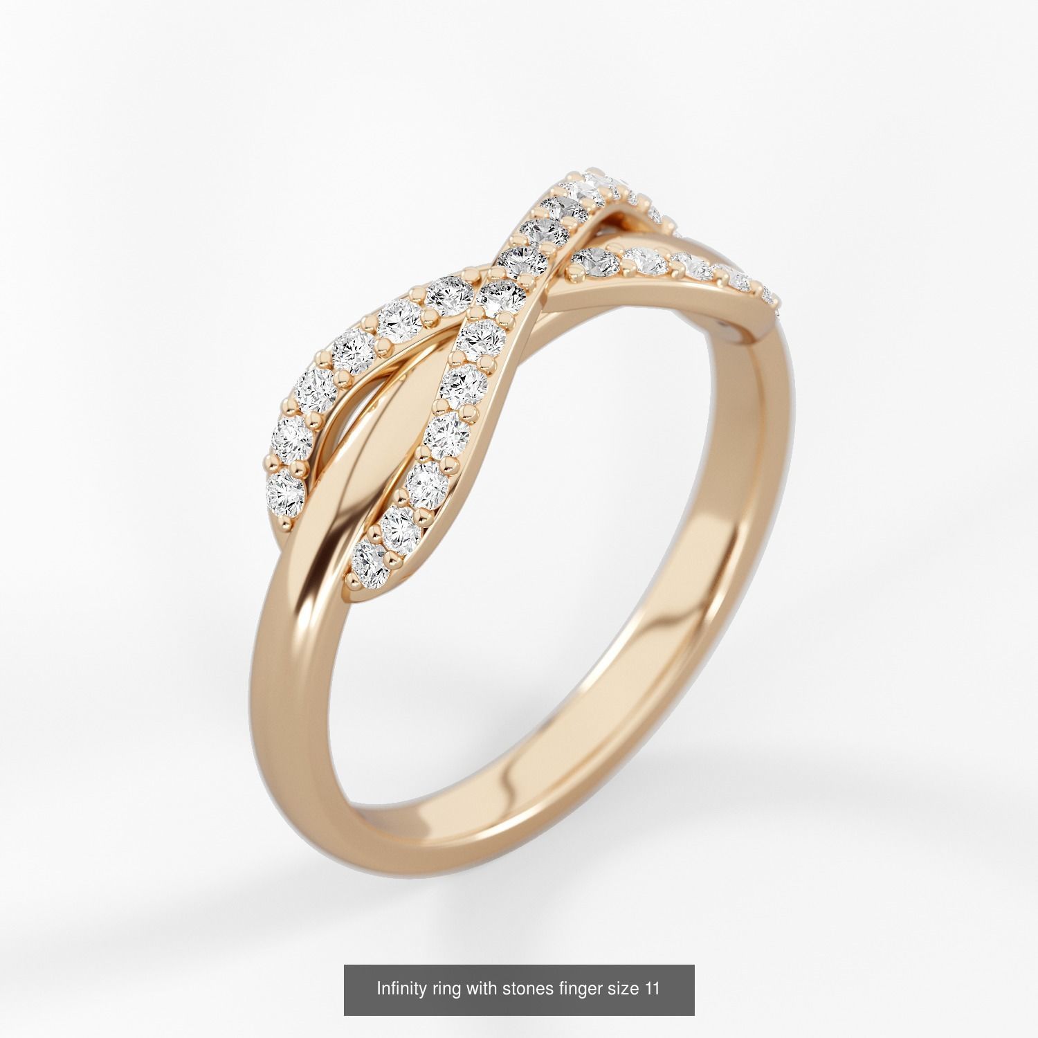 Infinity ring with stones 3D Model Collection_7