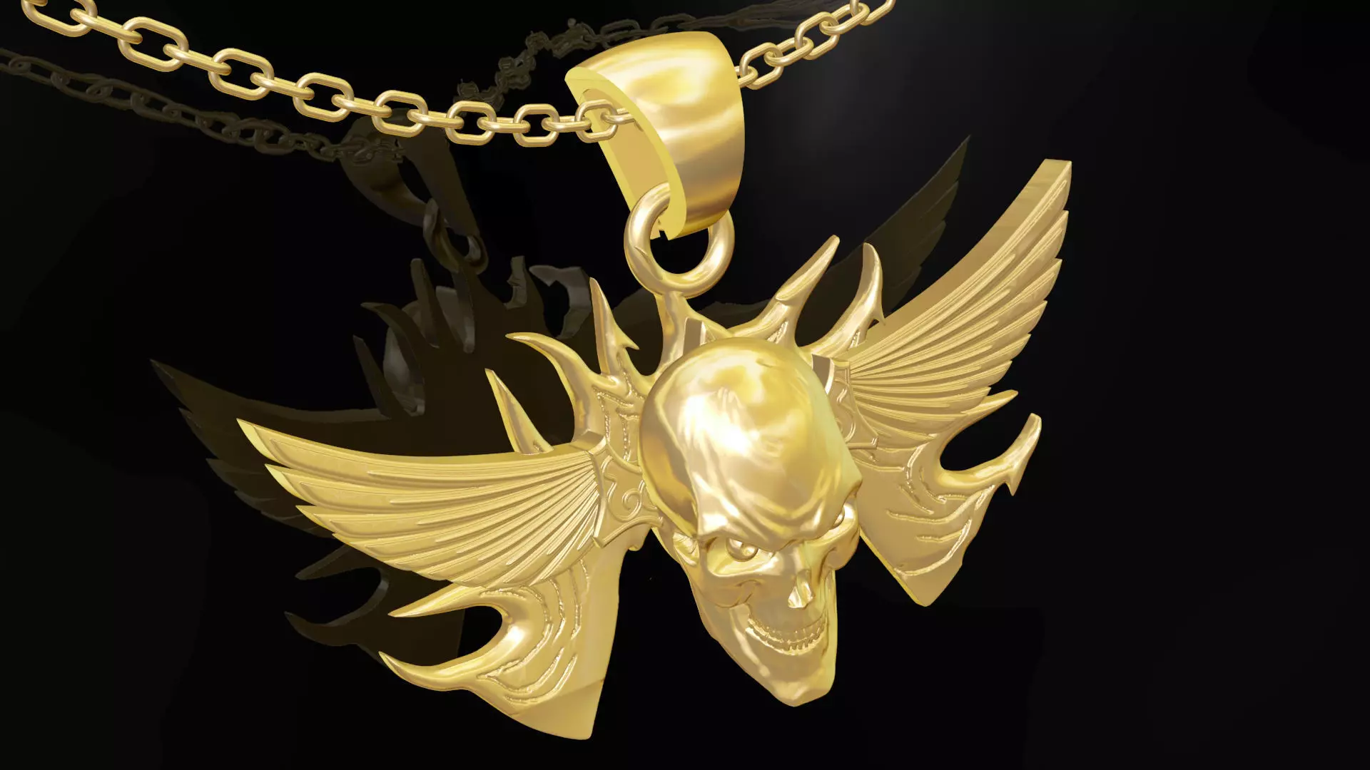 Skull Pendant jewelry Gold Free 3D print model