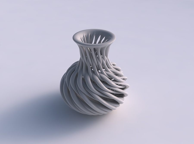 Vase twisted jug with muscle structure twisted and squeezed