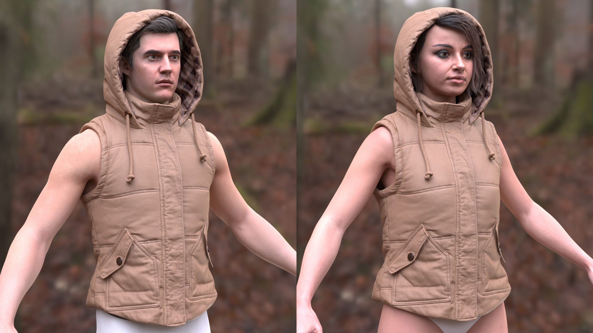 Vest 92 - All MH Bodies and UE5 Skeletons - Rigged Low-poly 3D model_6
