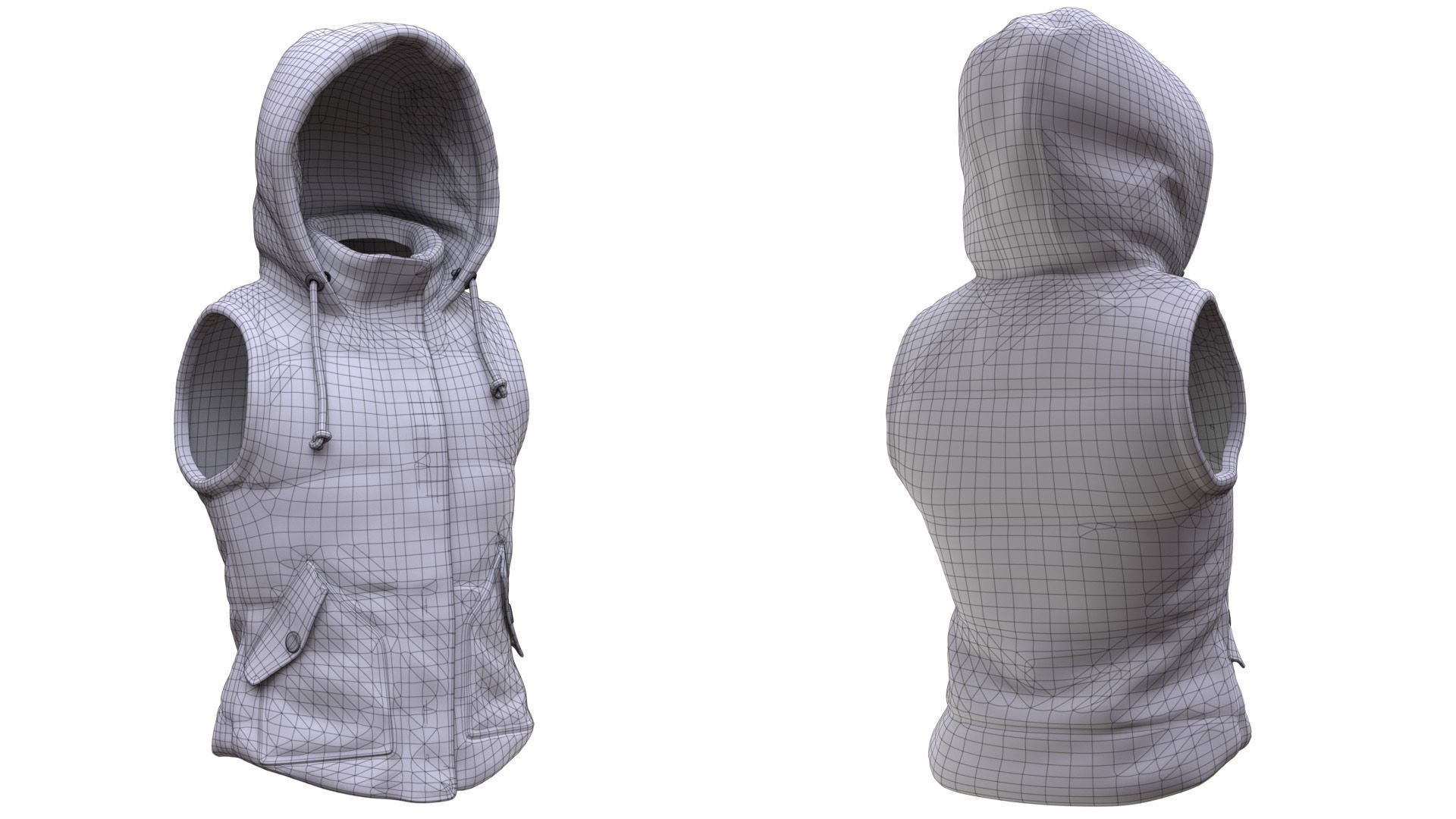 Vest 92 - All MH Bodies and UE5 Skeletons - Rigged Low-poly 3D model_22