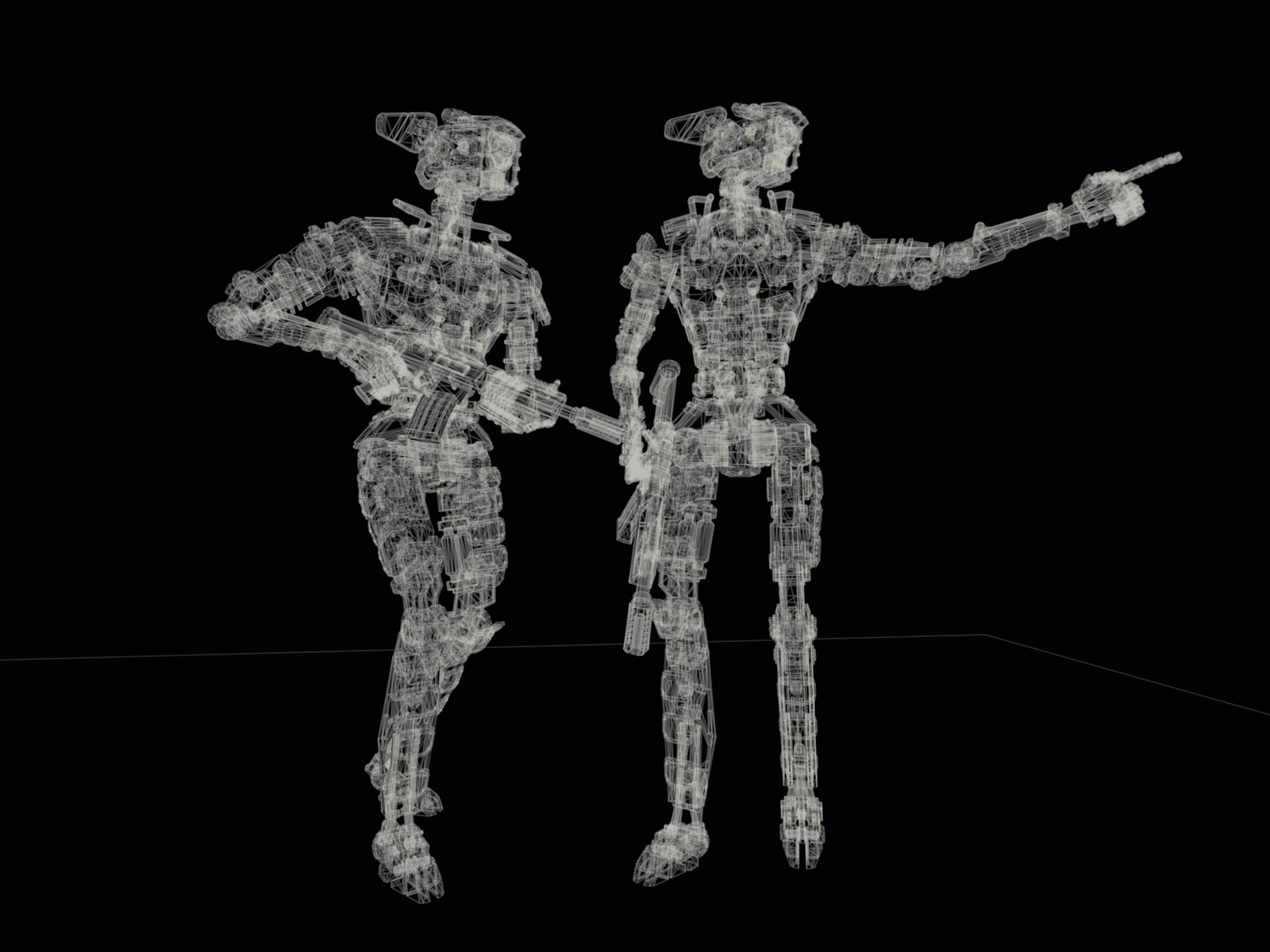 Heavy armored scifi robot character gameready Low-poly 3D model_30