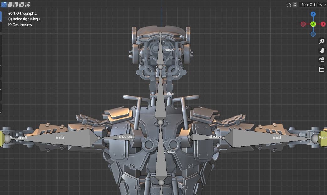 Heavy armored scifi robot character gameready Low-poly 3D model_40