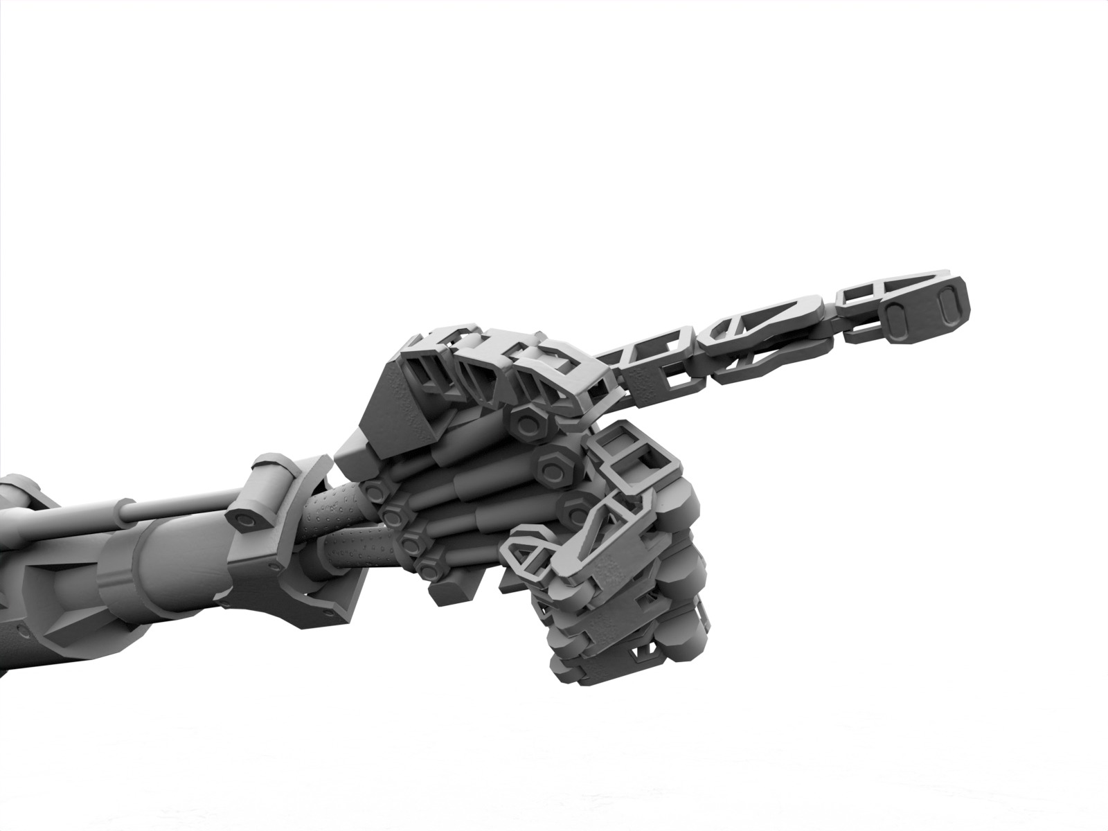 Heavy armored scifi robot character gameready Low-poly 3D model_27