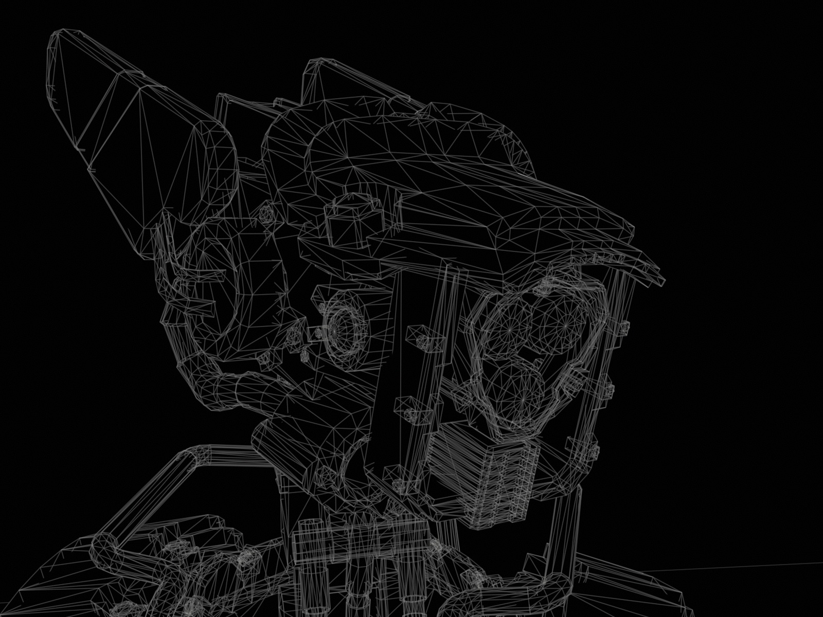 Heavy armored scifi robot character gameready Low-poly 3D model_33