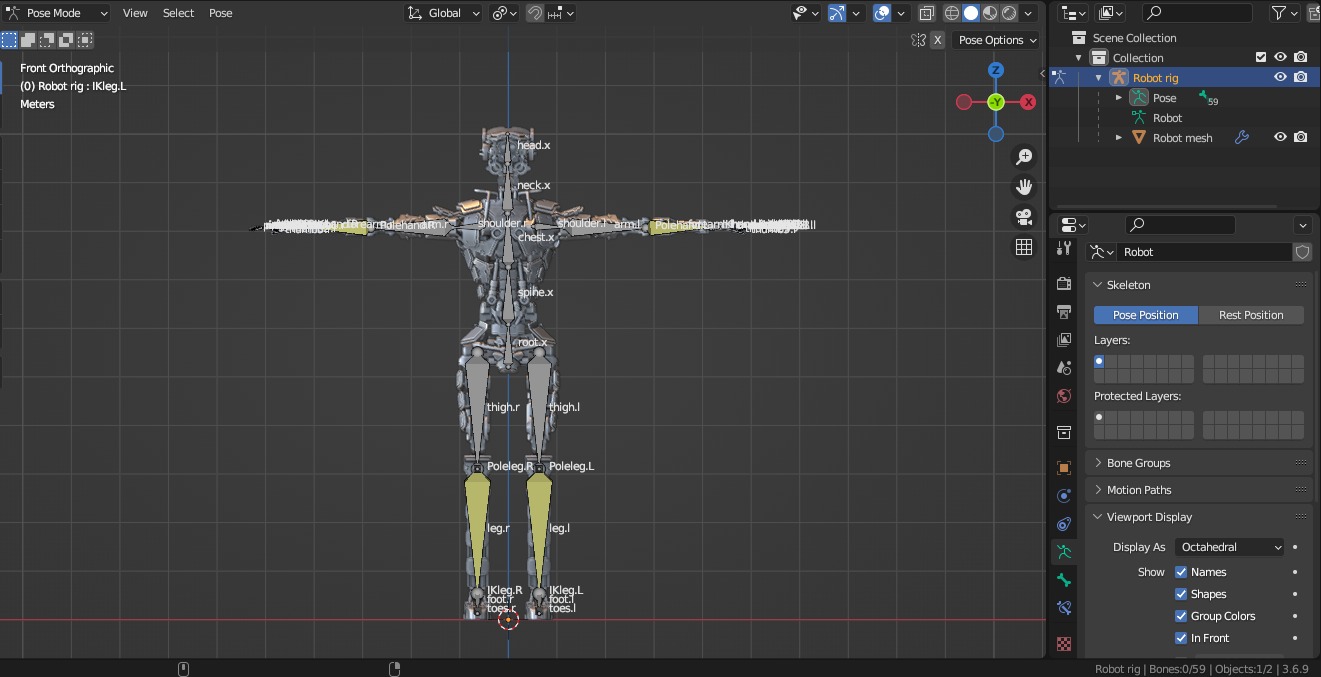 Heavy armored scifi robot character gameready Low-poly 3D model_39
