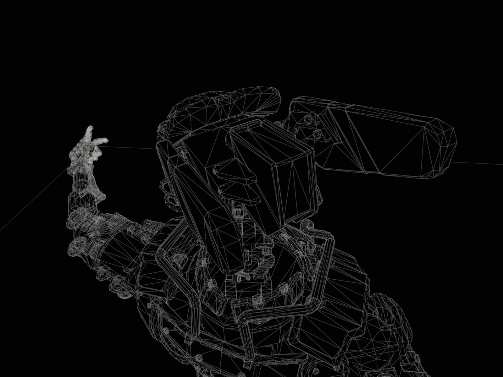 Heavy armored scifi robot character gameready Low-poly 3D model_37