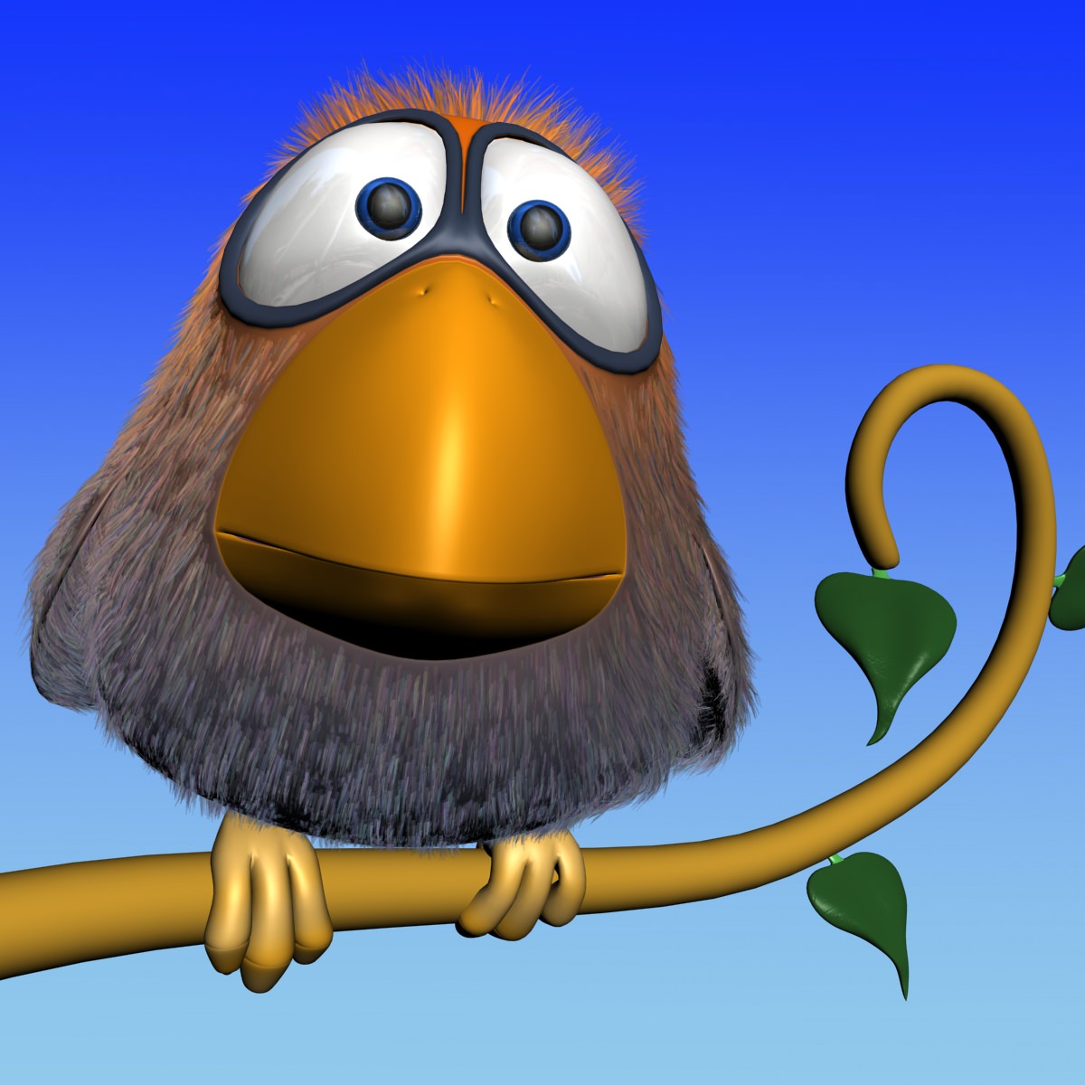 Cartoon Bird Rigged Low-poly 3D model_1