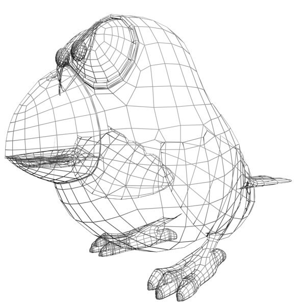 Cartoon Bird Rigged Low-poly 3D model_10