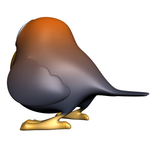 Cartoon Bird Rigged Low-poly 3D model_7