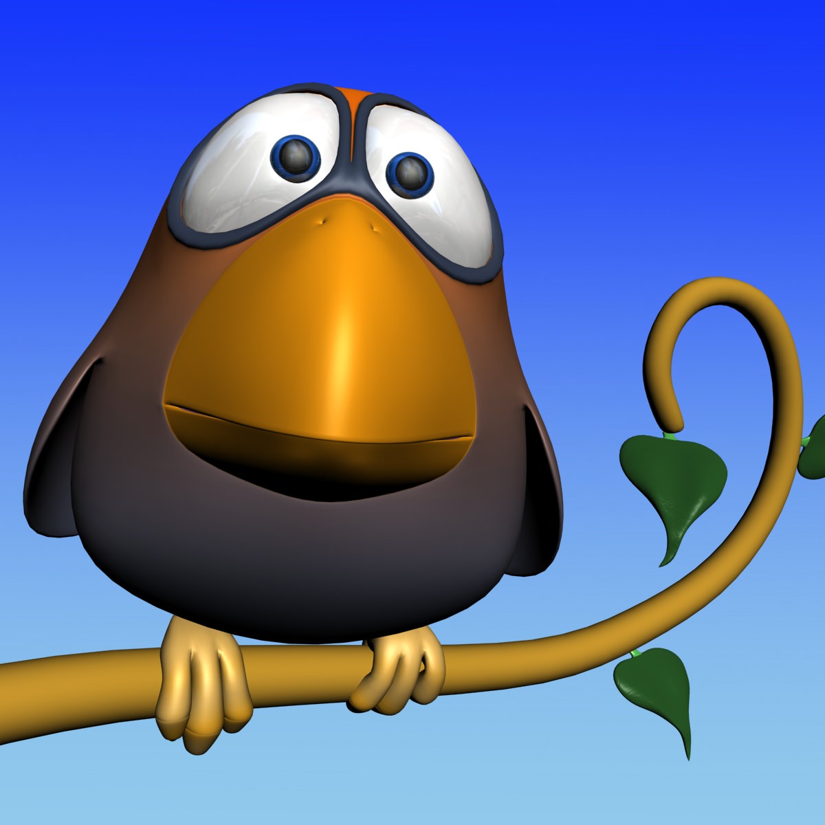 Cartoon Bird Rigged Low-poly 3D model_2
