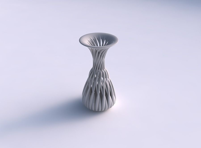 Vase twisted jug with muscle structure widened top