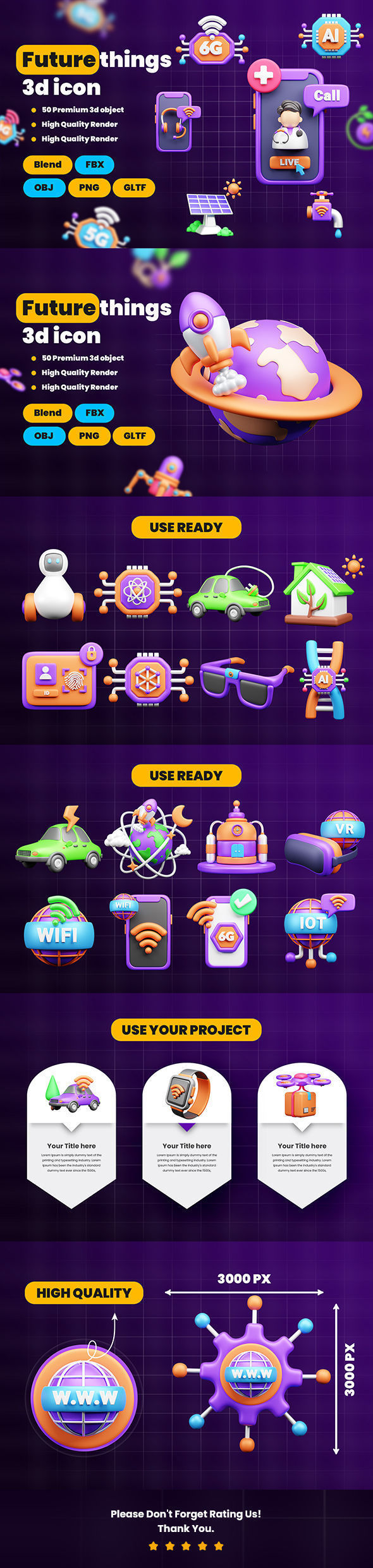 Future things 3d Illustration  Icon Pack 3D model_123