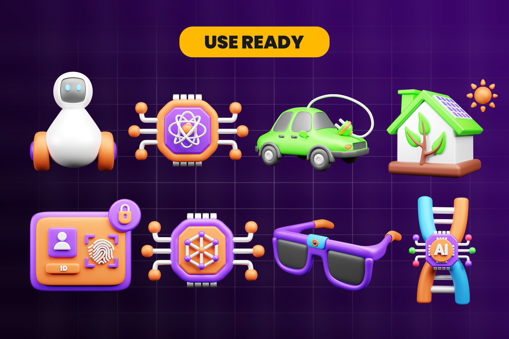 Future things 3d Illustration  Icon Pack 3D model_2