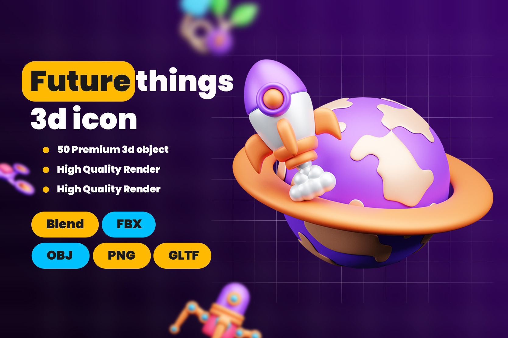 Future things 3d Illustration  Icon Pack 3D model_1