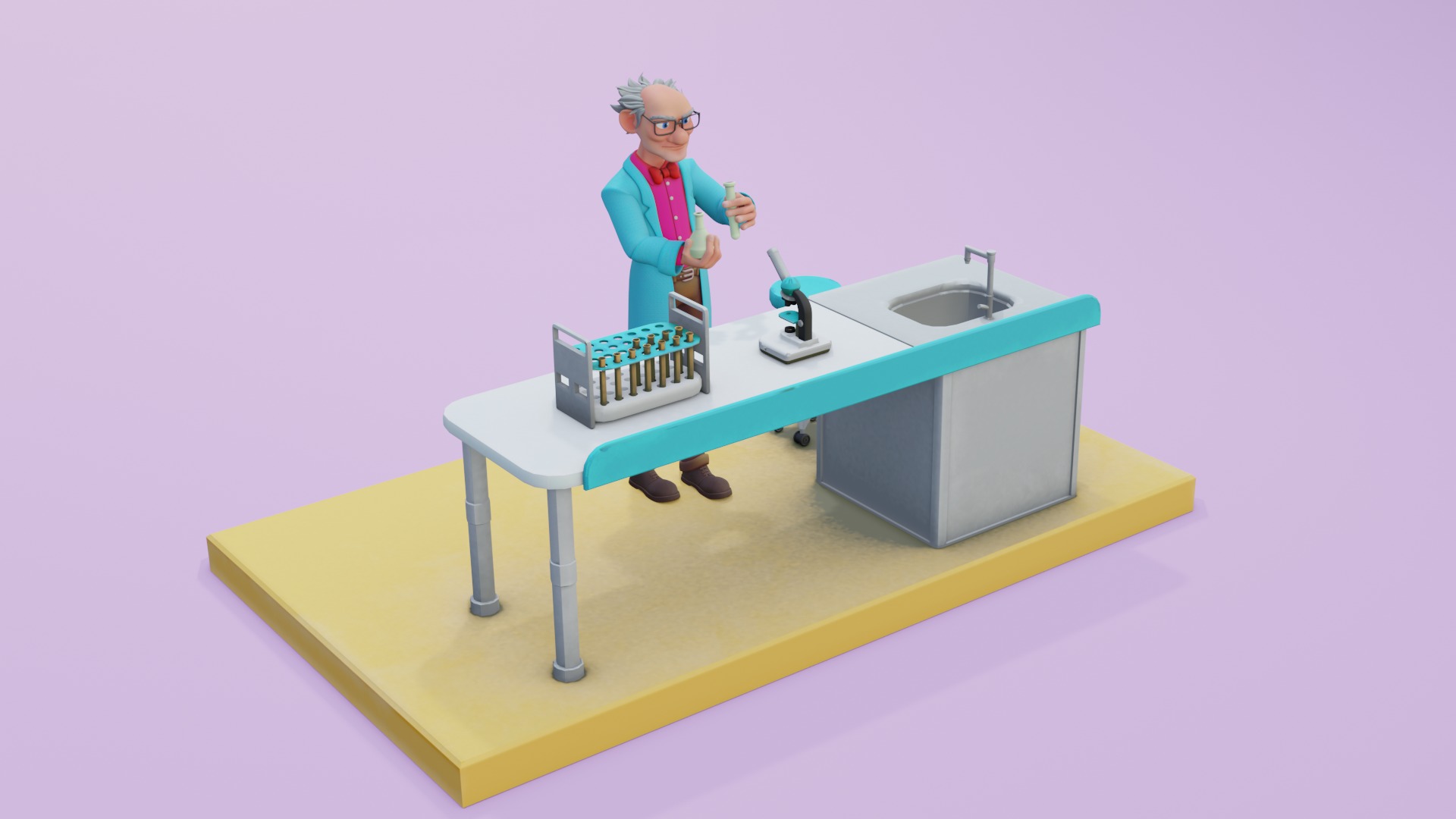 Chemstry Teacher Character 3D model_1